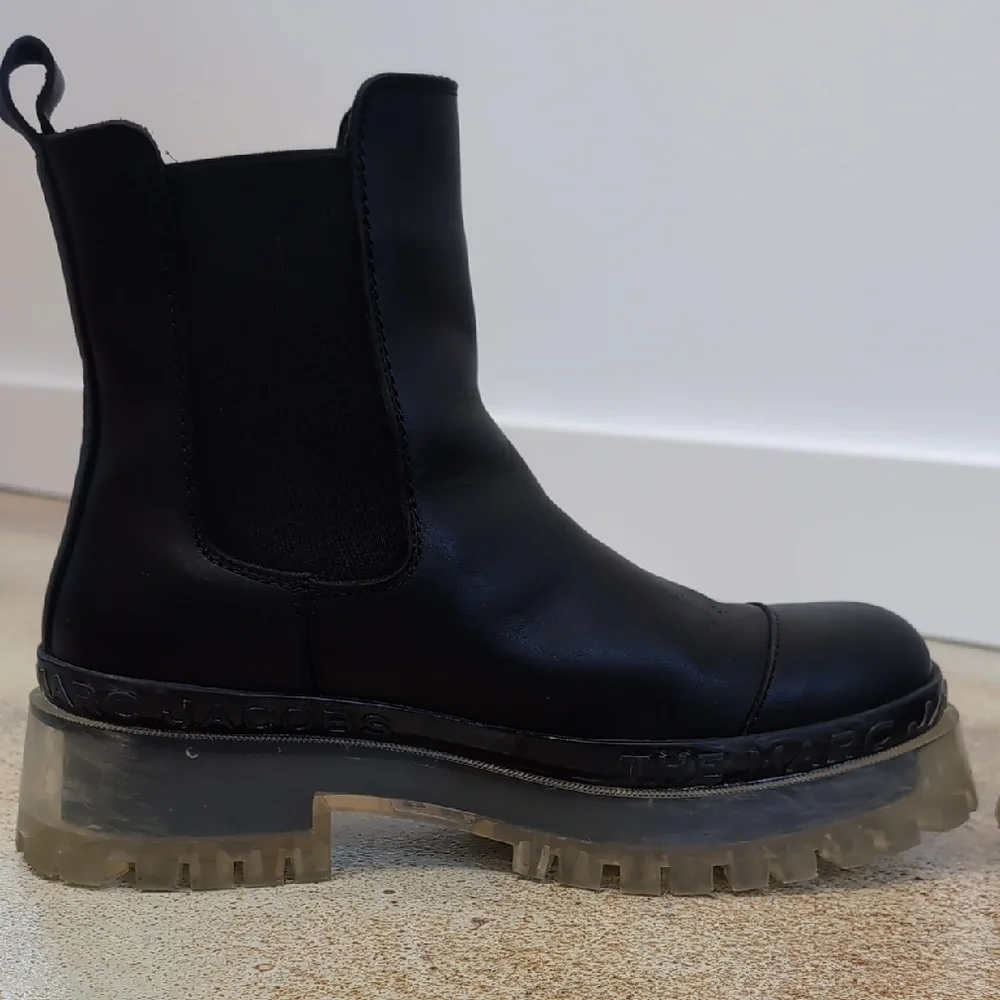 Marc Jacobs | The Stomper Black Ankle Boots Platform Chunky Clear Sole Size 9